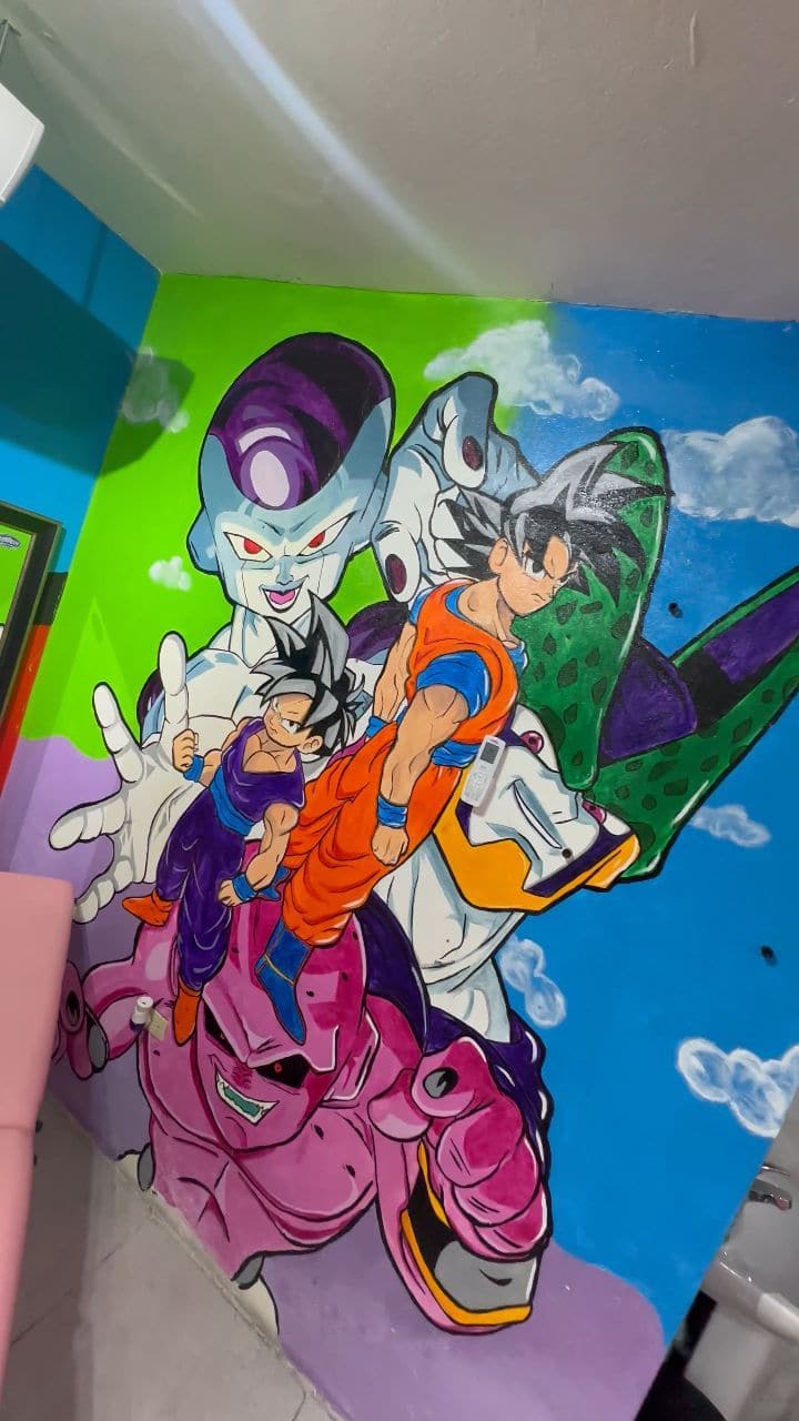 Dragon Ball mural on the wall of Soulraven Studios, Kingston